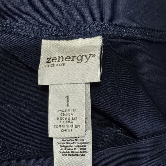 Zenergy by Chicos Navy Blue Athletic Leggings 88% Polyester 12% Spandex Sz 1 (M) - Picture 5 of 6